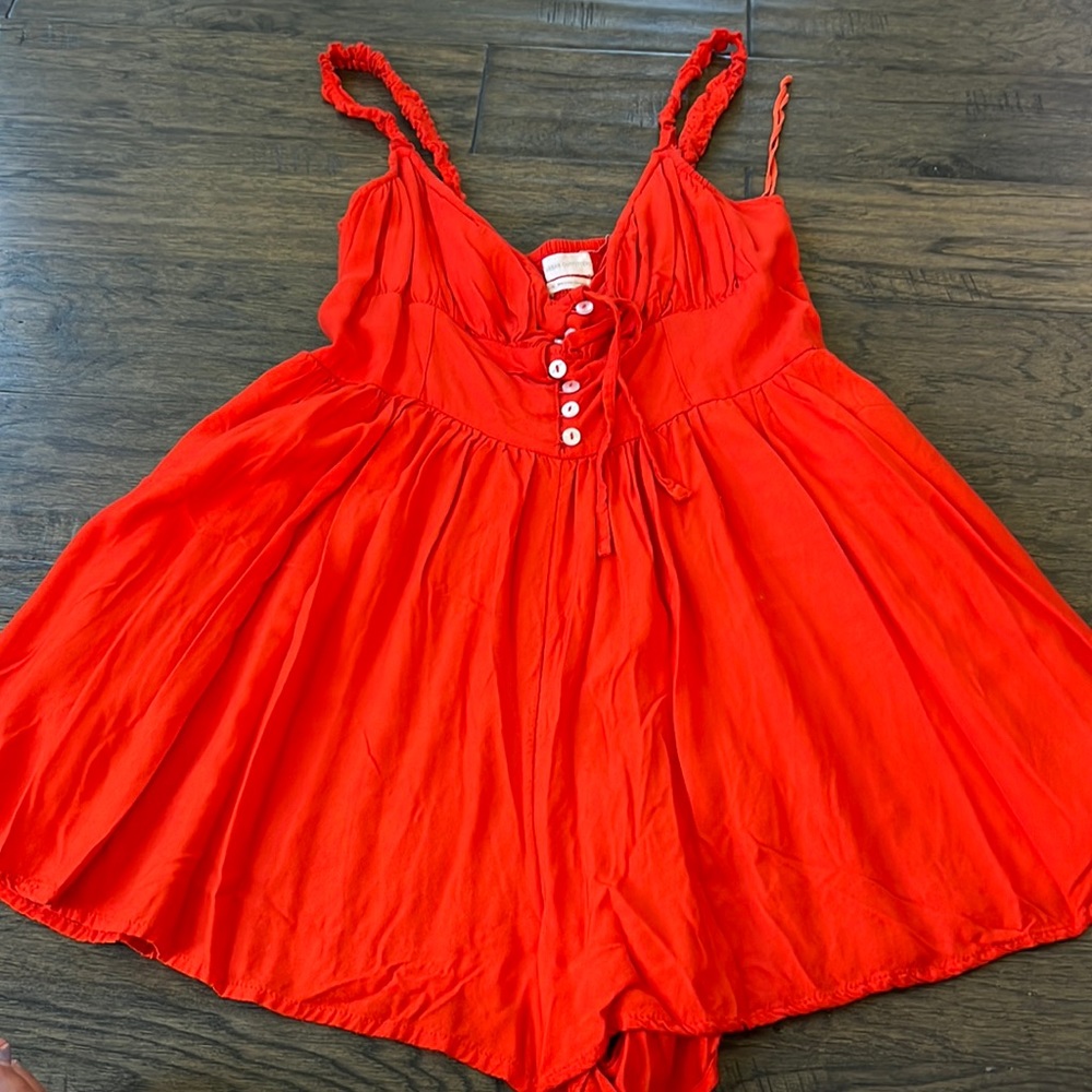 Bright orange romper